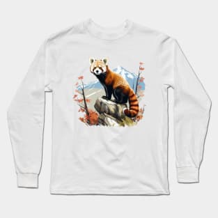 Red Panda In Nature Long Sleeve T-Shirt